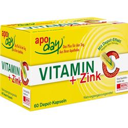 Gelbe Verpackung von Vitamin- und Zink-Nahrungsergänzungskapseln.