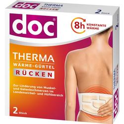 Verpackung eines Wärmegürtels für den Rücken mit Bild einer Person, die den Gürtel trägt.