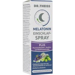 Eine Packung Melatonin-Einschlaf-Spray mit Pflanzenextrakten.